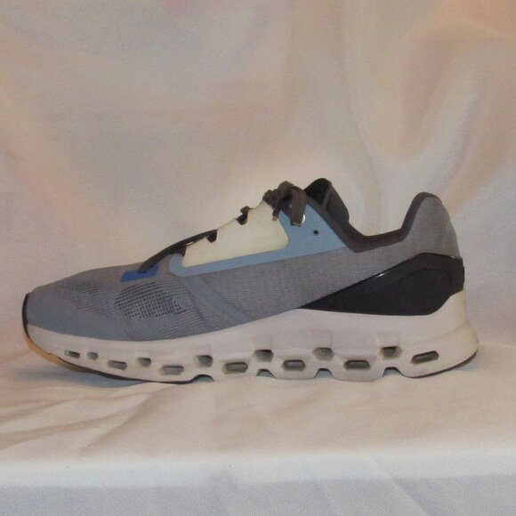 On Cloudstratus Fossil Grey Blue White Running Shoes (39.99007) Men's Size 9.5 - Picture 4 of 12